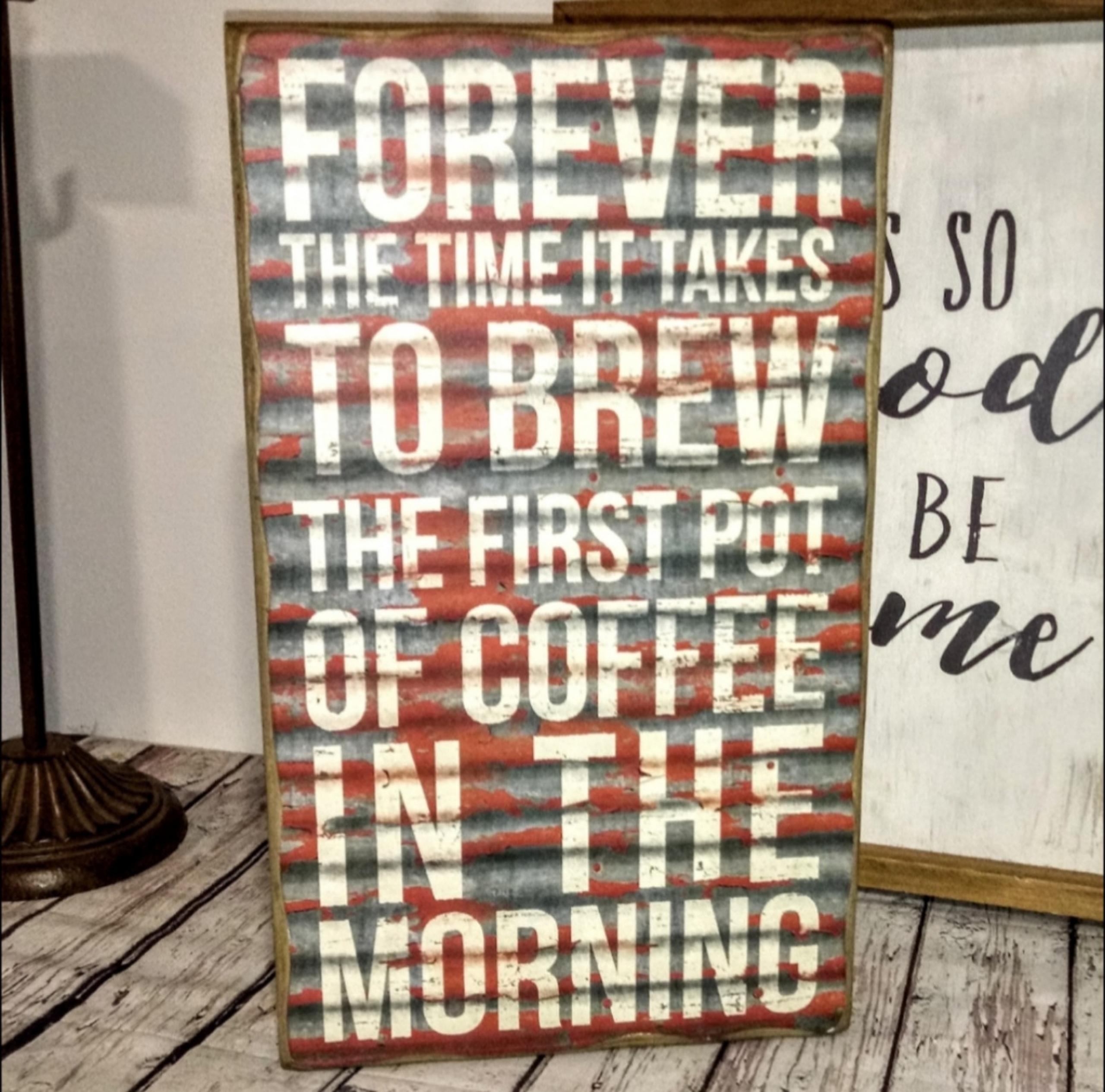 Gray Red Rustic Farmhouse Wooden Block Sign Coffee Primitives By Kathy Decor