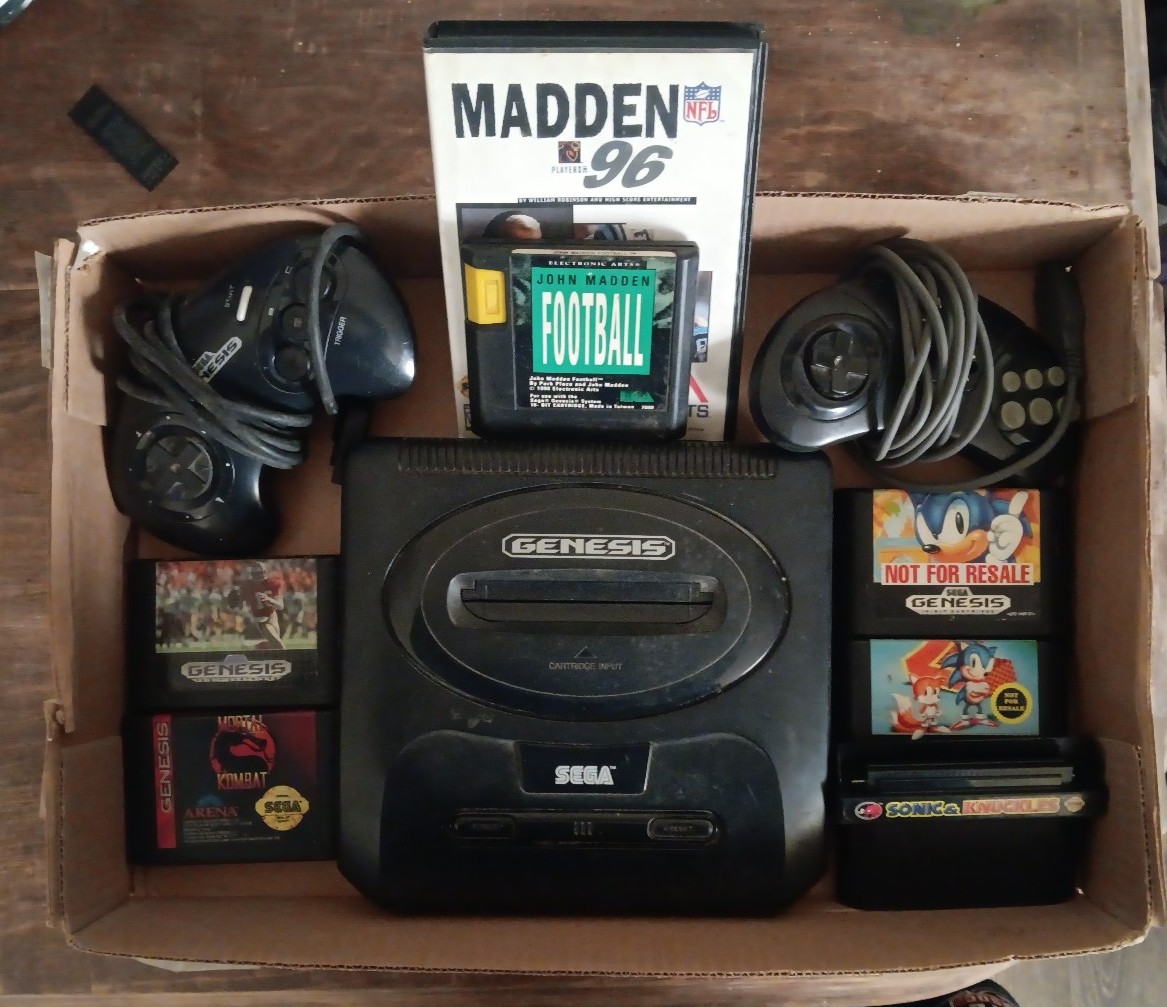 Sega Genesis with 6 Games, 2 controllers and a Mega Drive
