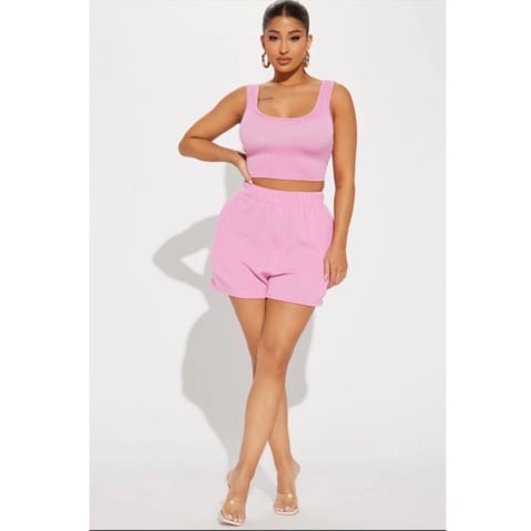 Pink Shorts Set