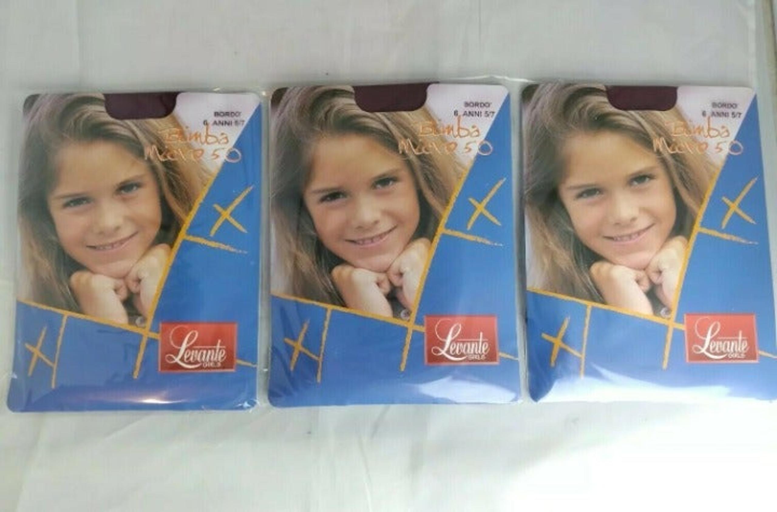 Lot of 3 Levante Girls 5/7 Pantyhose Tig