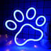New Dog Paw Print Neon Sign LED Light for Bedroom, Kids Room & Cute Wall Decor