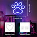 New Dog Paw Print Neon Sign LED Light for Bedroom, Kids Room & Cute Wall Decor