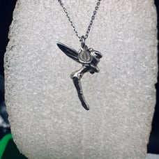 Vintage Sterling 3-D Tinker Bell Fairy Pendant with chain