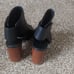 Vince. Faye Women's 6.5 Peep Toe Heels Black Leather