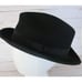 GODFATHER Vtg Wool Fedora Hat Unisex Size L Church Hat Brimmed Made in USA Black