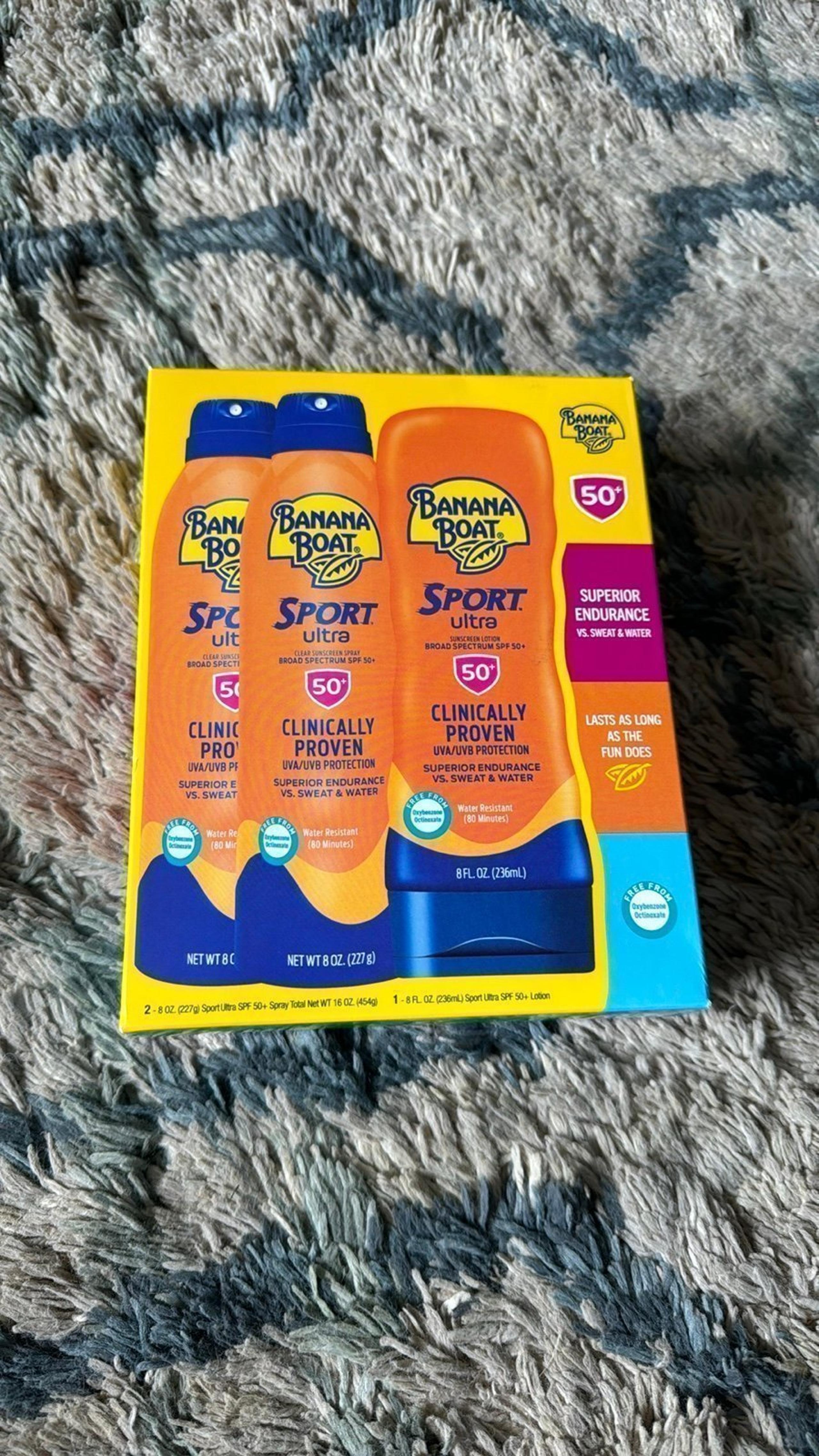 Banana Boat sport 50+ sunscreen