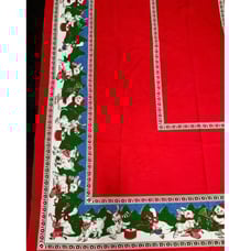 Vintage Sunweave Linen Corporation Holiday Tablecloth Christmas Animals Cats
