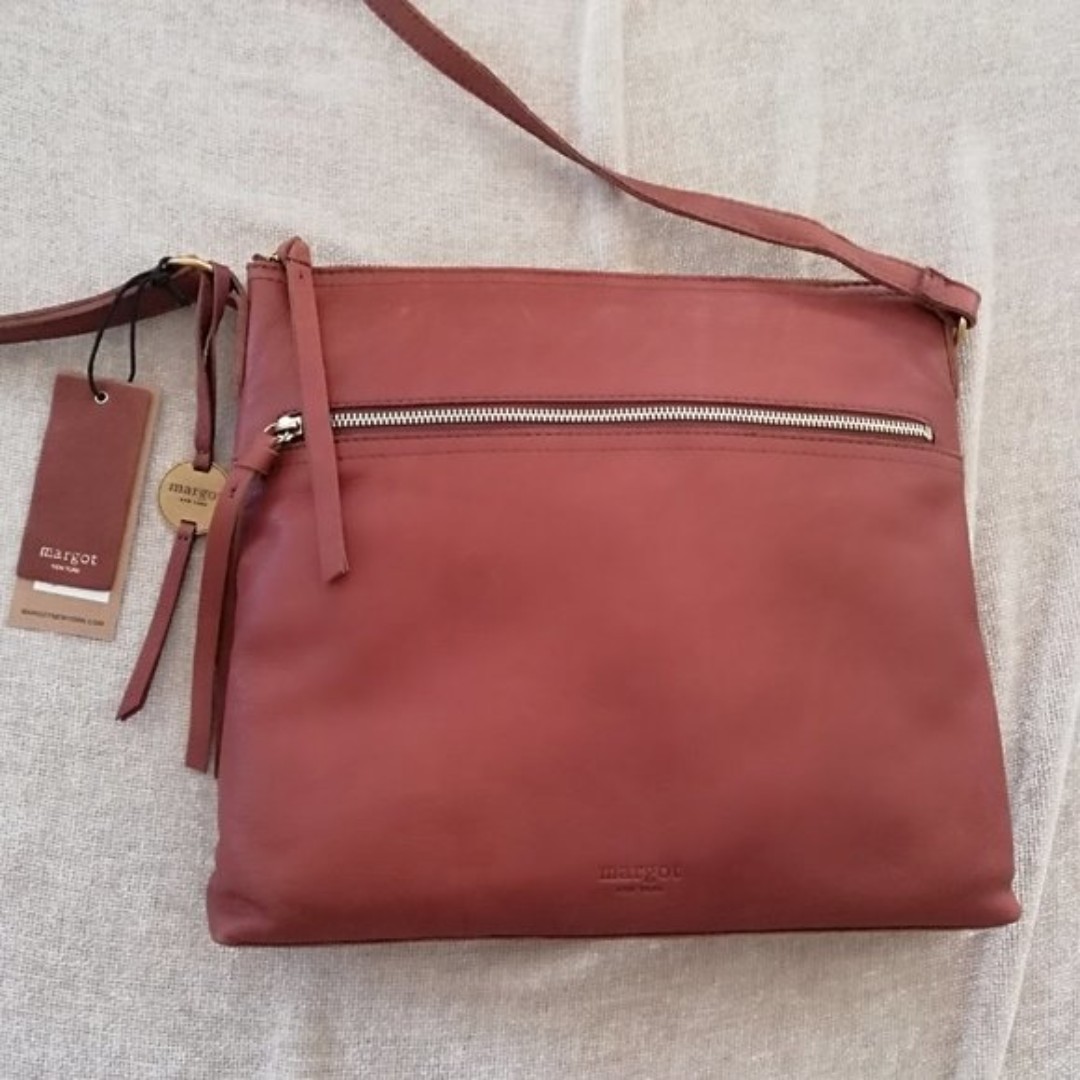 Margot New York Leah Hobo Leather Crossbody NWT