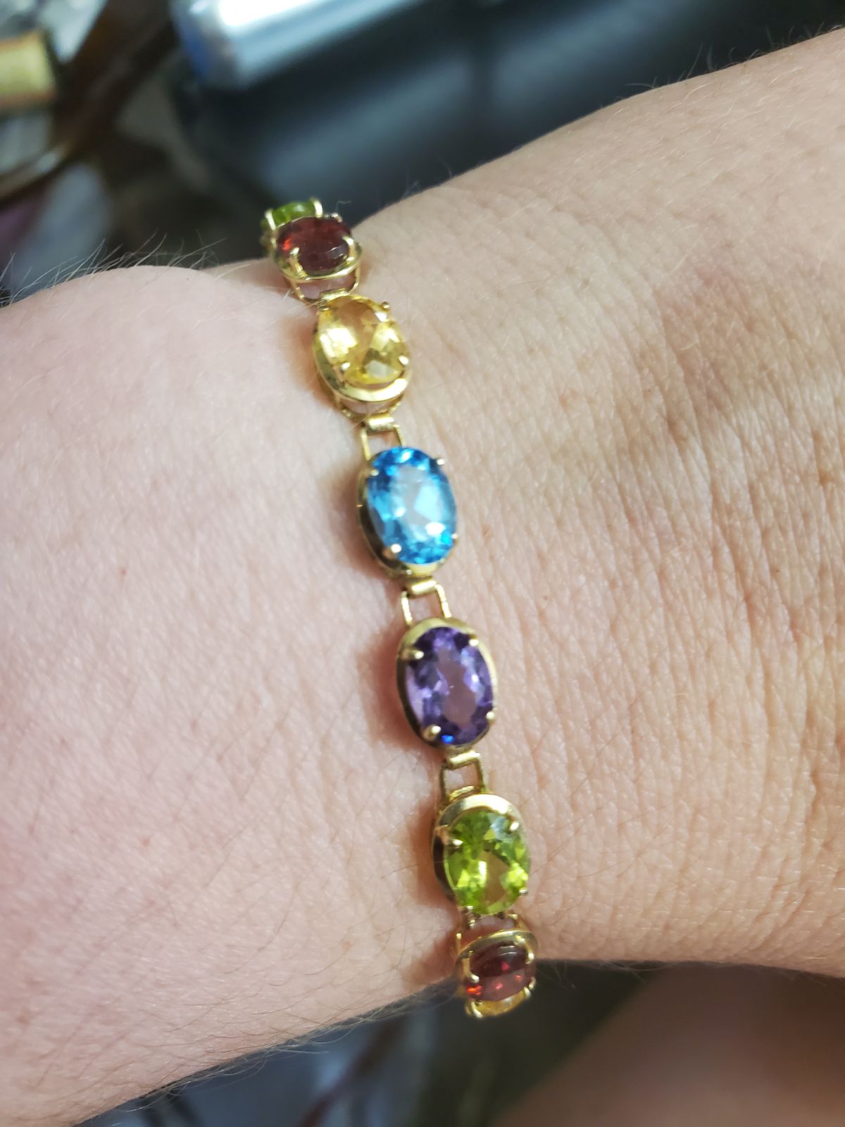 14k genuine gemstone bracelet!