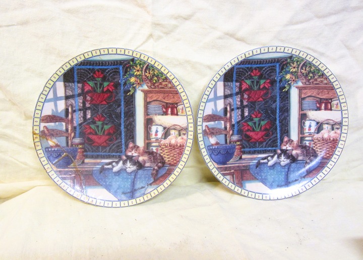 VTG 1990 KNOWLES DISPLAY PLATE, LAZY MORNINGS, EACH KITTENS