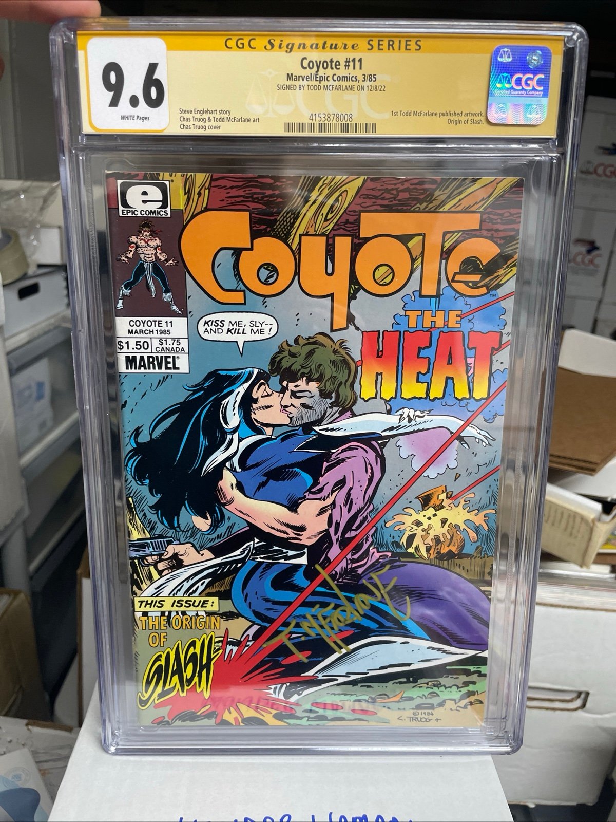 Coyote #11 CGC 9.6 SIGNED 1ST TODD MCFARLANE PRO ART! Marvel Epic 1985