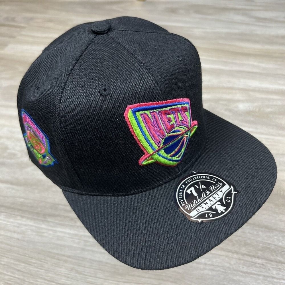 Mitchell & Ness Brooklyn Nets 35 Years Patch Color Bomb 7 1/4 Brand New