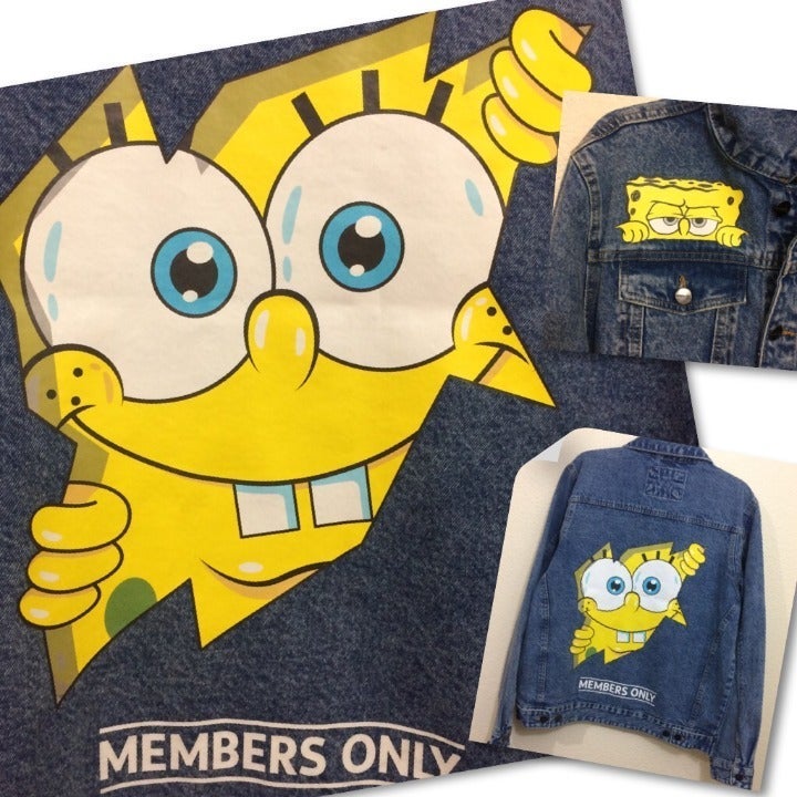 Members Only L Spongebob Denim Jacket
