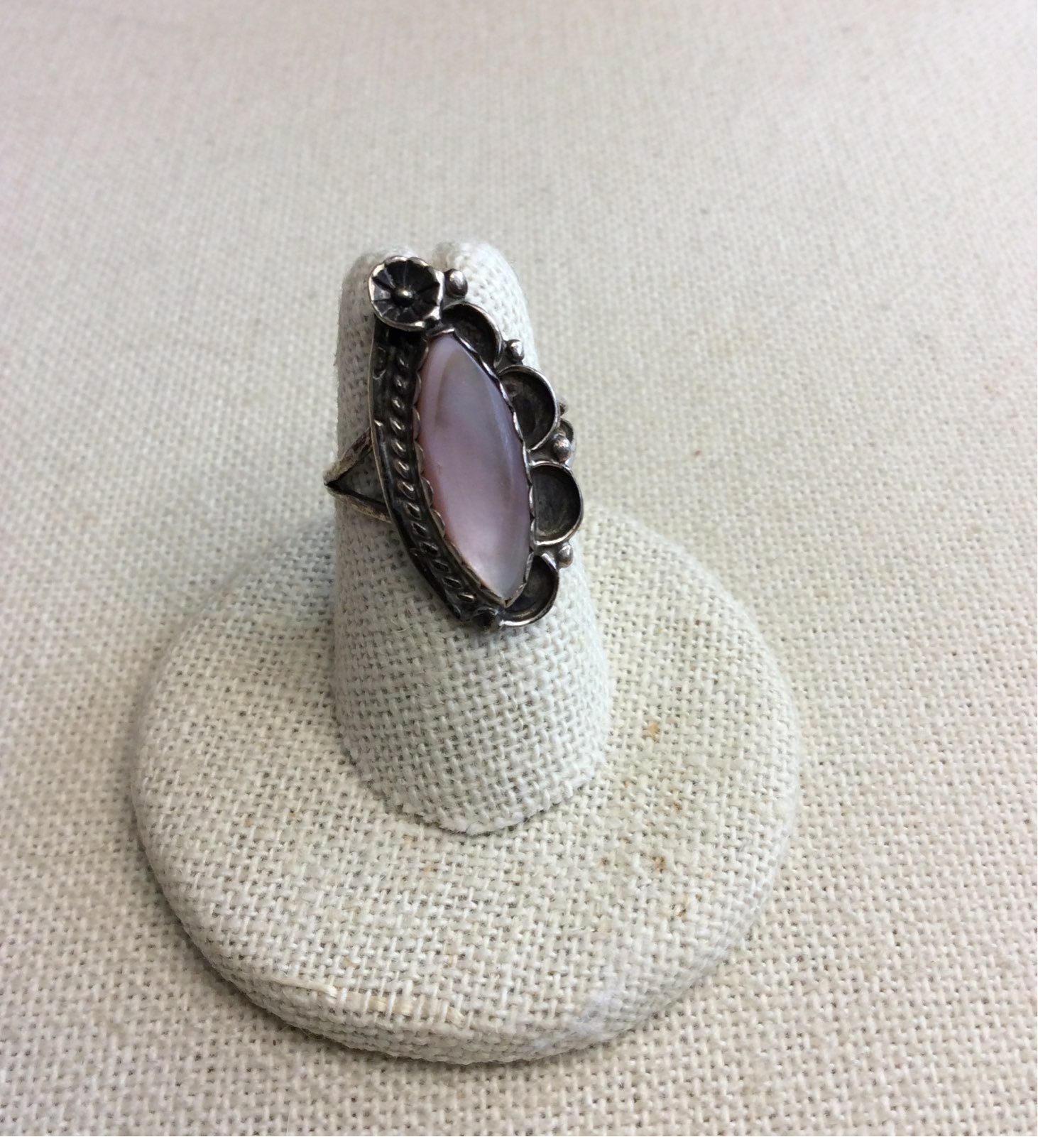 Vintage Pink MOP and Sterling NA Ring