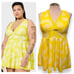 Torrid 5 (5x 28) Yellow Pineapple Lace Trim Mid Wireless Swim Dress w/Briefs New