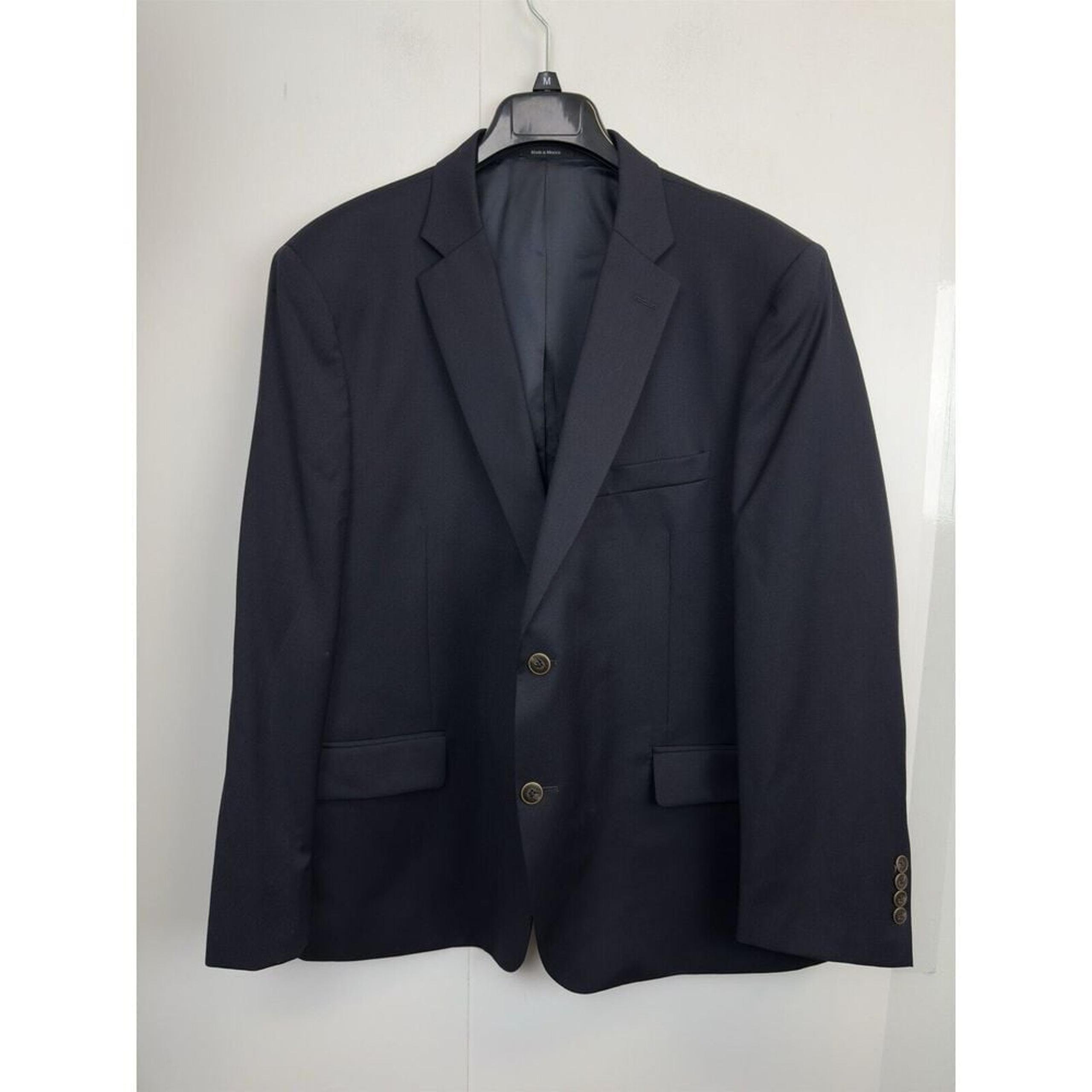 Joseph & Feiss Gold Classic Fit 100% Wool Two Gold Button 46S Navy Blazer