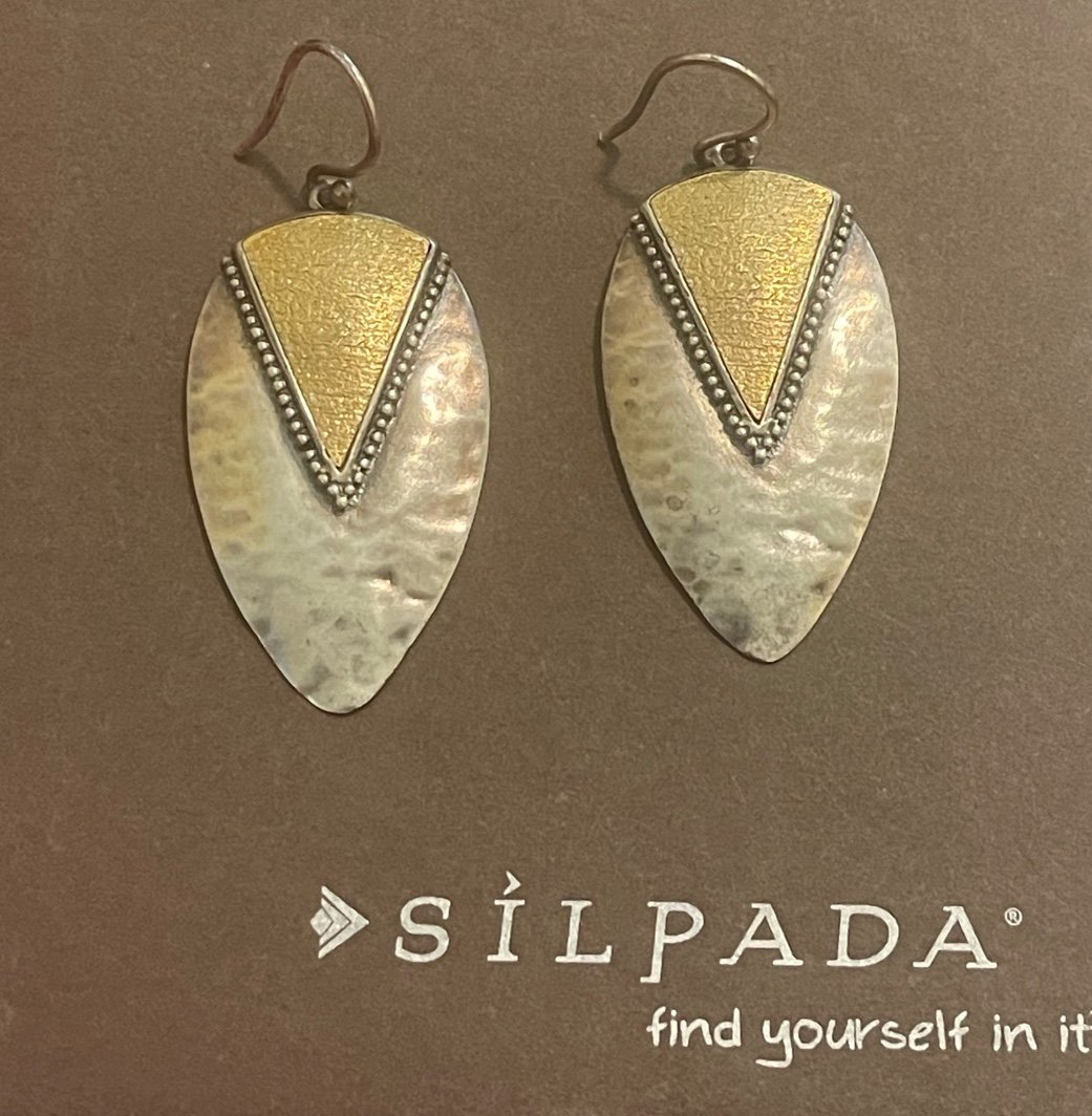 Silpada Sterling silver and brass Two-Toned Treasure Earrings