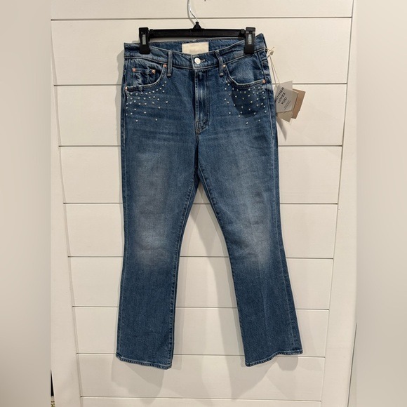 NWT Mother superior insider flood jeans in metal magic