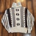 Vintage Sweater Wool & Linen 3D Knit Crochet Pom Turtleneck Women’s Small