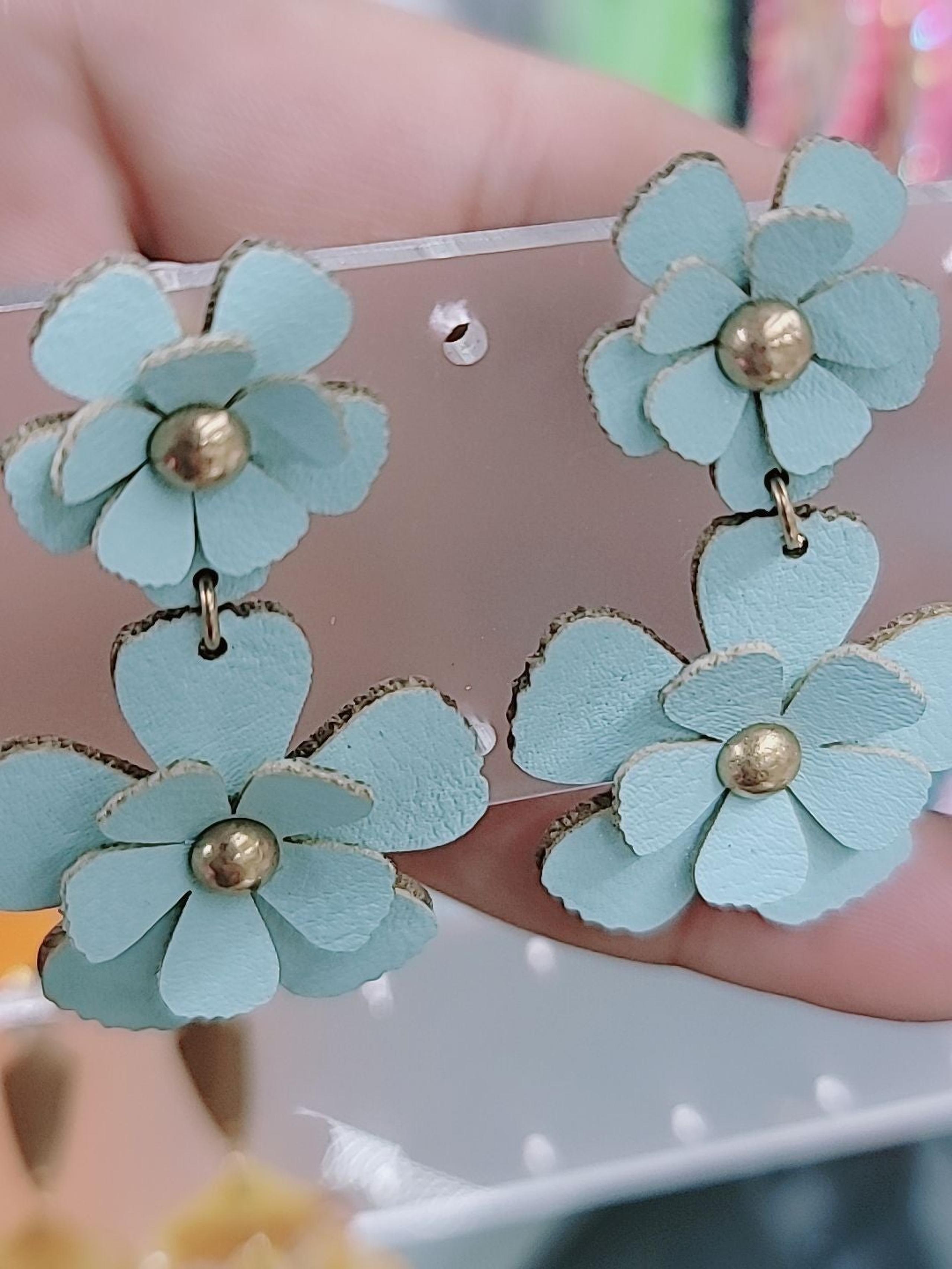 Leather earrings for women