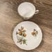 Vintage Royal Vale England bone china teacup and saucer with display stand