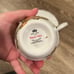 Vintage Royal Vale England bone china teacup and saucer with display stand