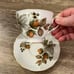 Vintage Royal Vale England bone china teacup and saucer with display stand