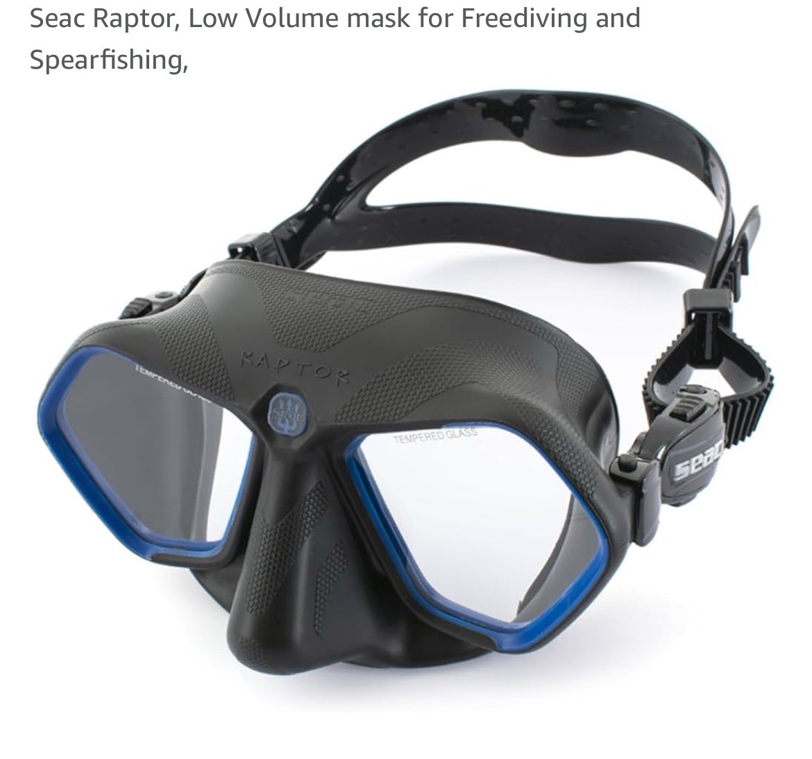 Seac Raptor, Low Volume mask for Freediving and Spearfishing, color blue