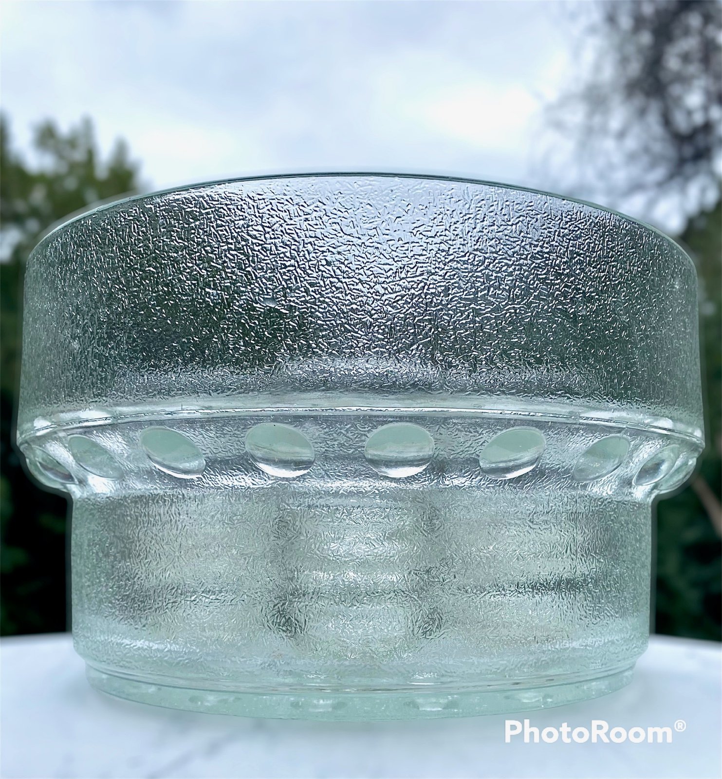 Gorgeous Vintage Scandinavian Style Glass Punch Bowl Set with 12 Punch Cups