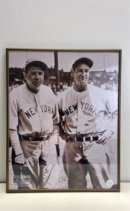 Cooperstown Collection Framed Print Babe Ruth & Lou Gehrig - Yankees Free Ship!