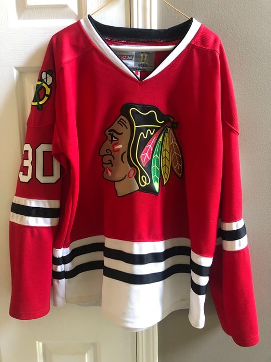 Chicago Blackhawks Ed Belfour CCM Knit Sewn Jersey Men’s Sz- 50 As Pictured