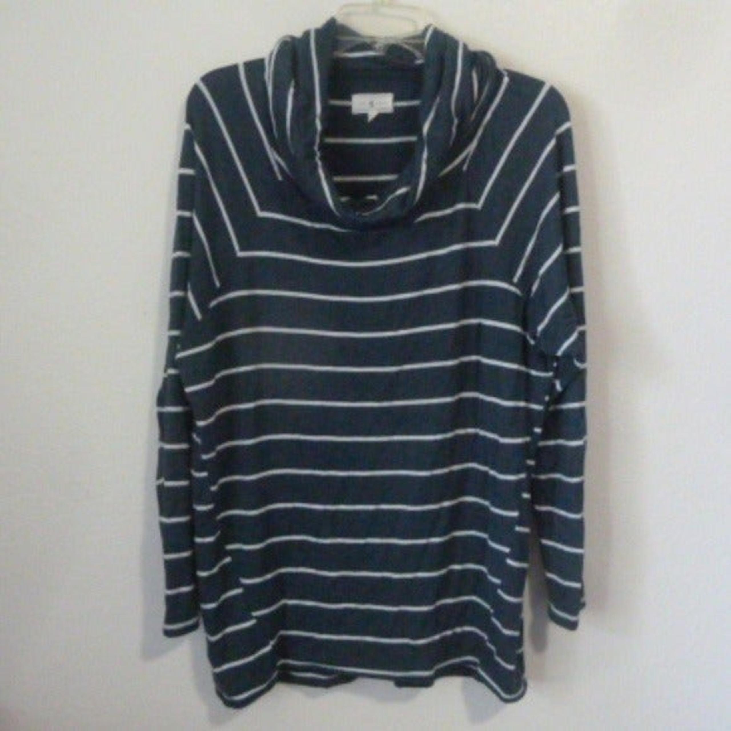 Lou & Grey Striped Turtleneck Sweater