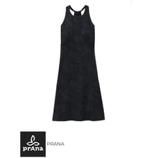 Prana Women's Jewel Lake Summer Dress Sleeveless Black Tonal Floral Size S