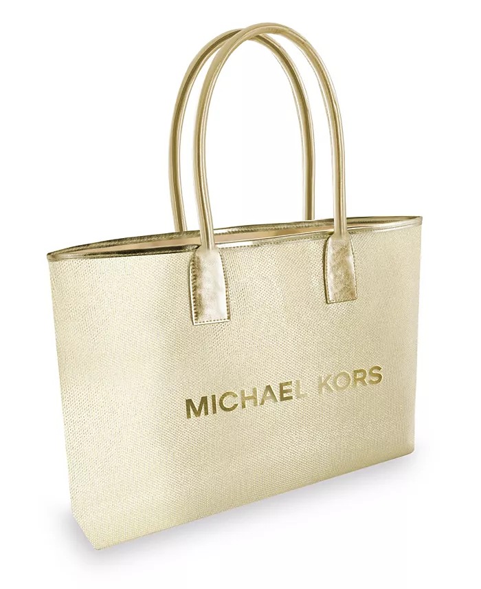 Michael Kors gold tote bag