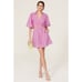 Jonathan Simkhai Aulora Pink Cut Out Short Sleeve A-Line Mini Dress Size Small