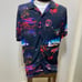 Cactus Man Short Sleeve Button Up City Night Life Neon Sz XL Ricky Singh