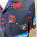 Cactus Man Short Sleeve Button Up City Night Life Neon Sz XL Ricky Singh