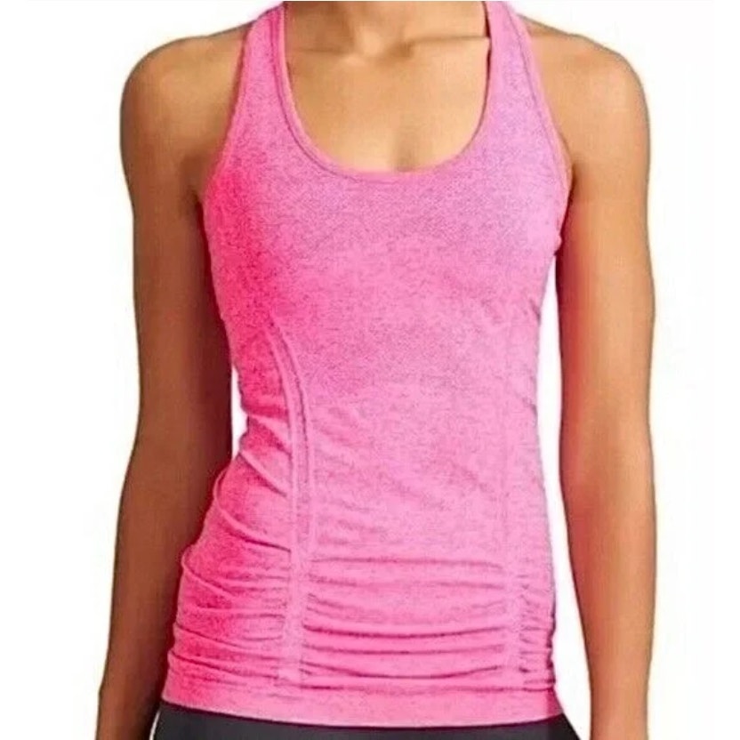 Athleta Lot of 2 Women's S Fastest Track Space Dye Pink/Blue Racerback Tank Tops