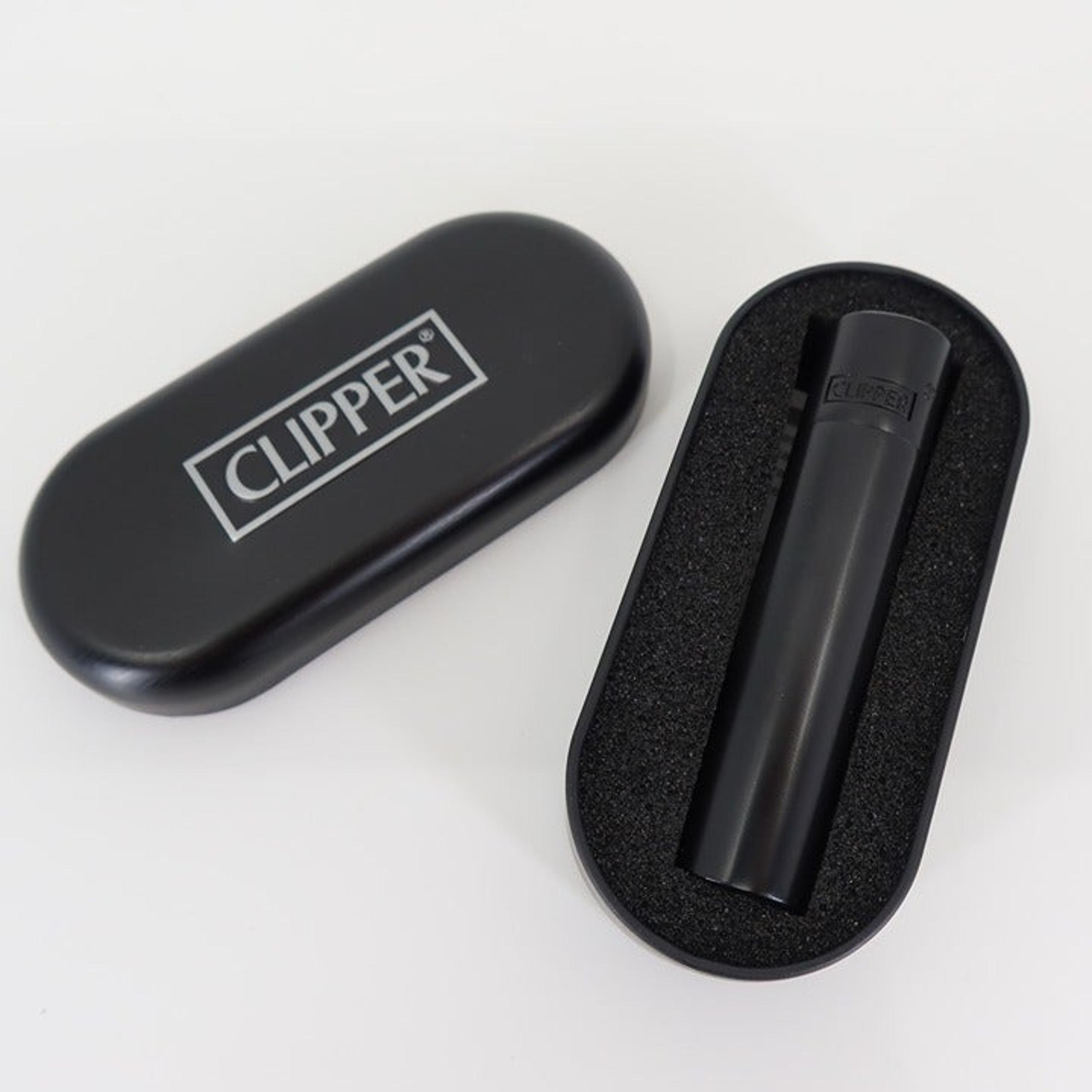 NEW Metal Lighter with Box - Matt Black Matte - 420 gift classic stoner - Clipper