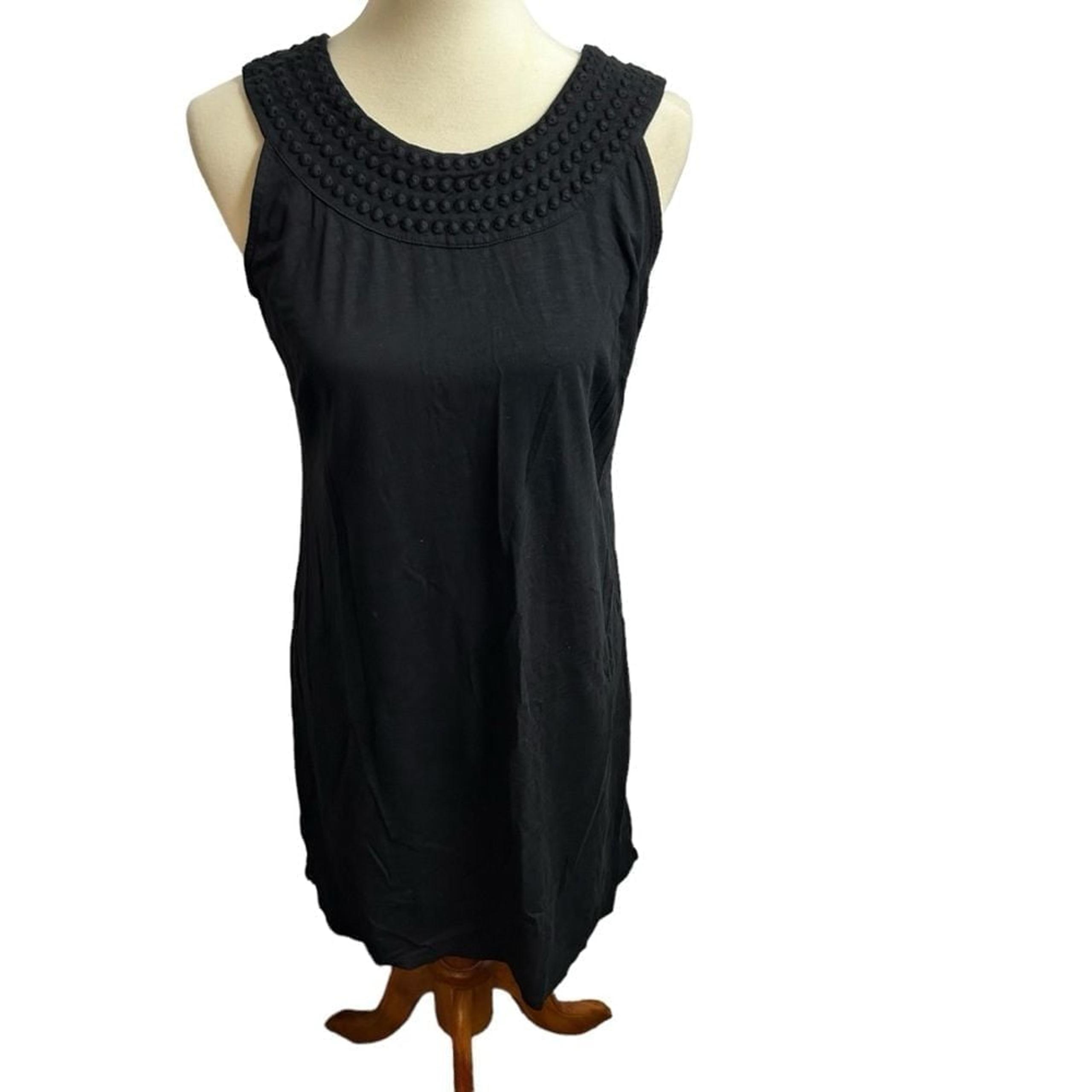 Tommy Bahama Embroidered Pearl Shift womens Dress Black Small new midi