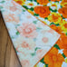 Tablecloth- Irish- Linen- Mid Mod- Orange- Yellow- Flowers- Retro- Table- Decor
