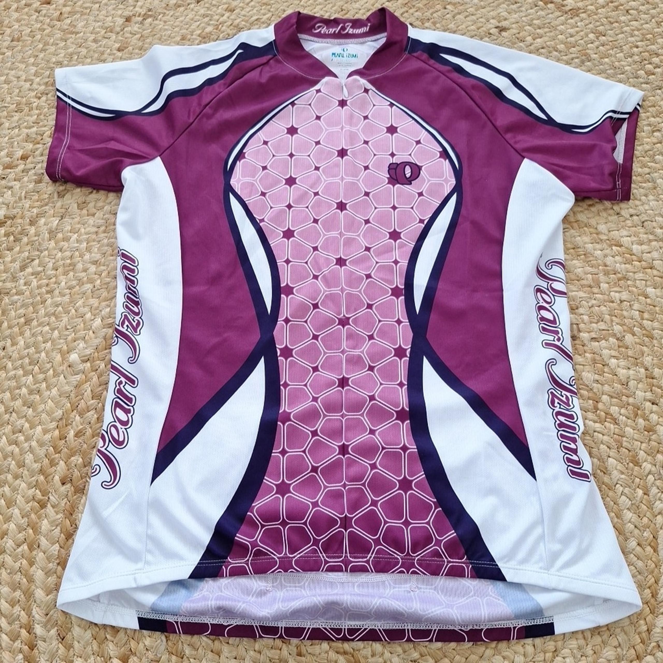 Pearl Izumi Select Womens XL Purple White Short Sleeve Cycling Jersey Bicycle