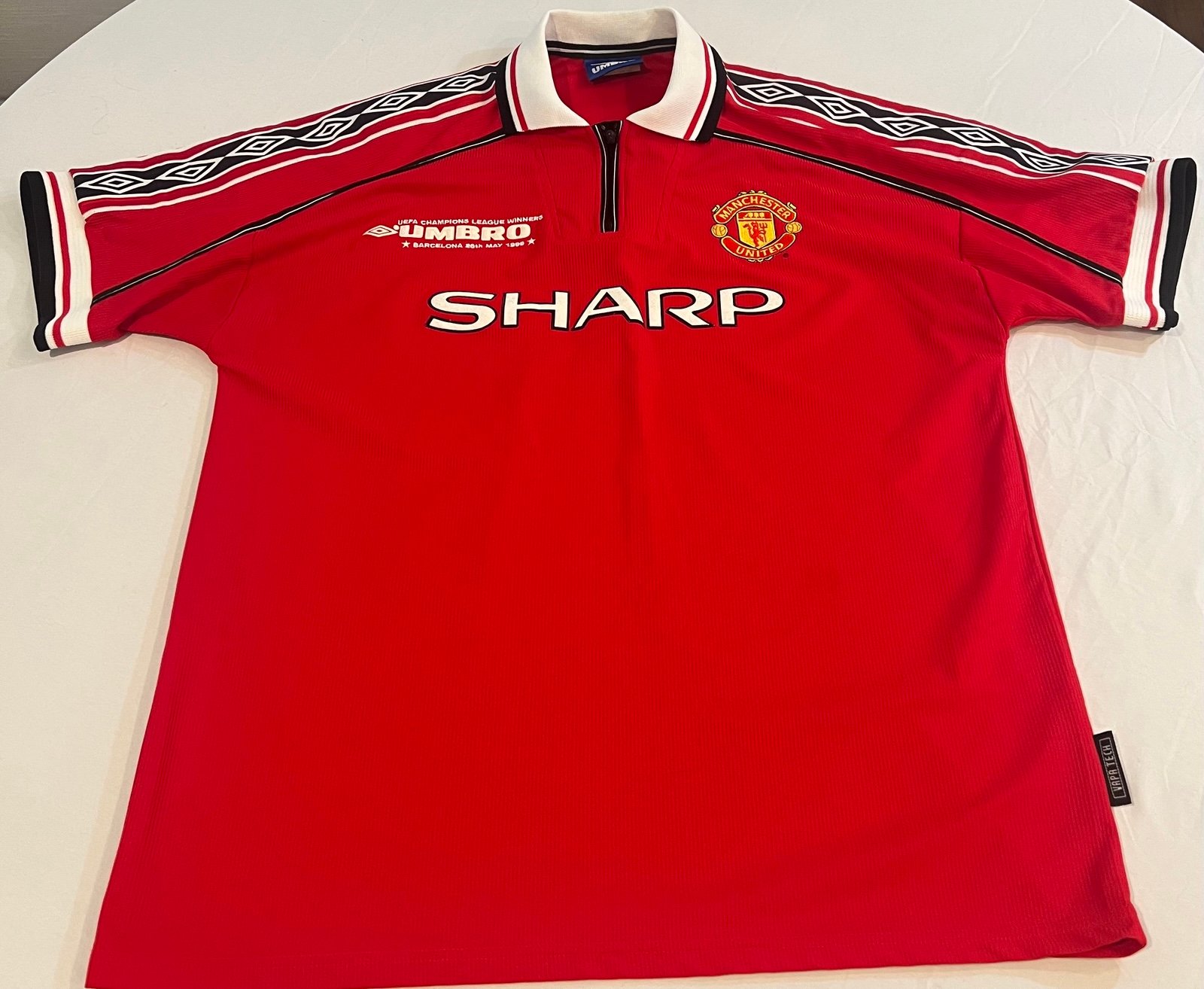 1998/00 Men’s Manchester United Umbro Home Jersey Champions League Winners Editi