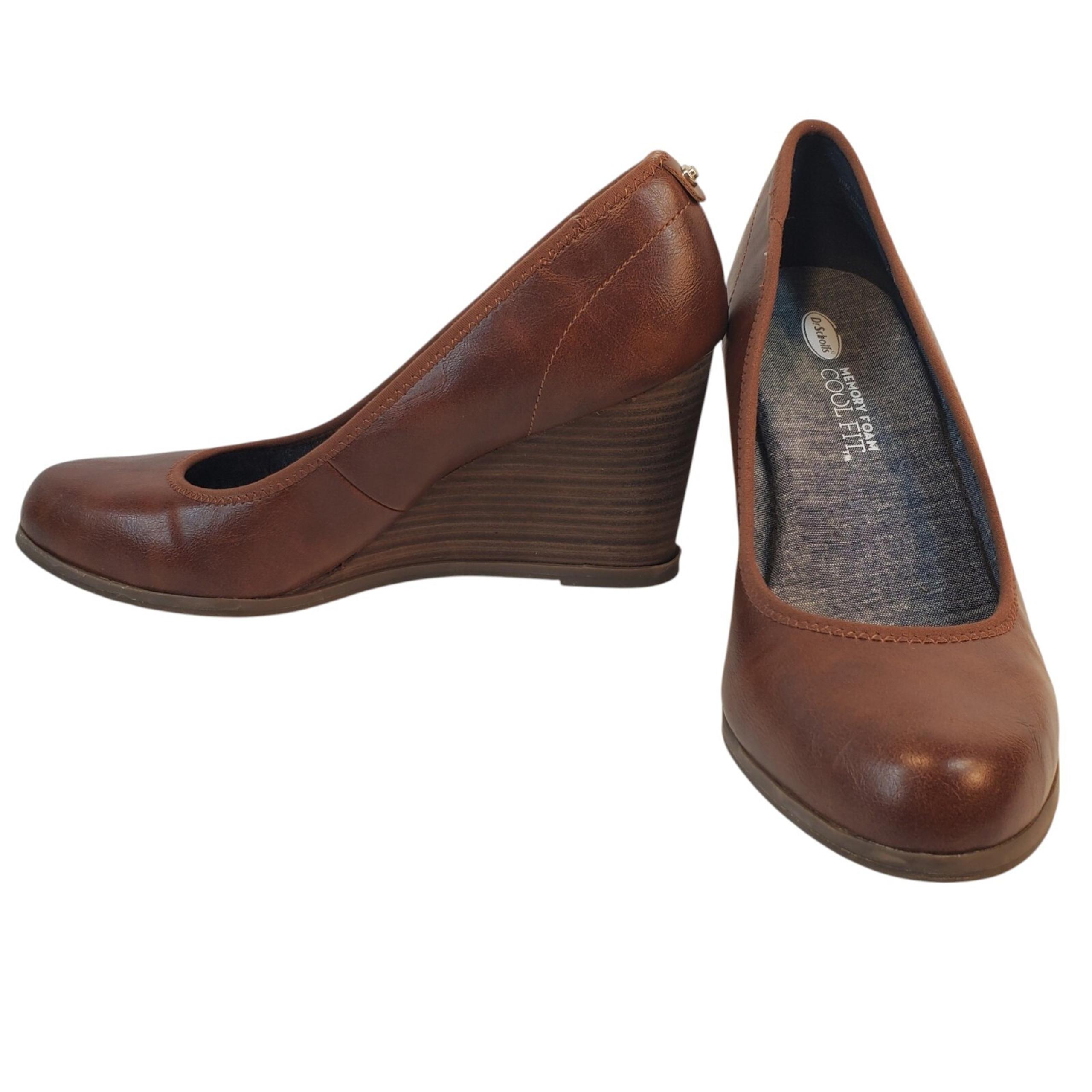Dr. Scholls Women's Brown Wedge Heel Slip-on Pumps Shoes. Size 10M