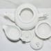 Cordon Bleu~5pc “Bird” Tea Set~Teapot-Creamer-Sugar Bowl Lid~White Porcelain~EC.