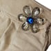 Y2K Tan Corduroy Shoulder Bag Small Beige NWT With Flower Brooch Neutral Mini