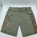 Desigual Patchwork Embroidered Green Denim Knee Length Bermuda Shorts Size 42