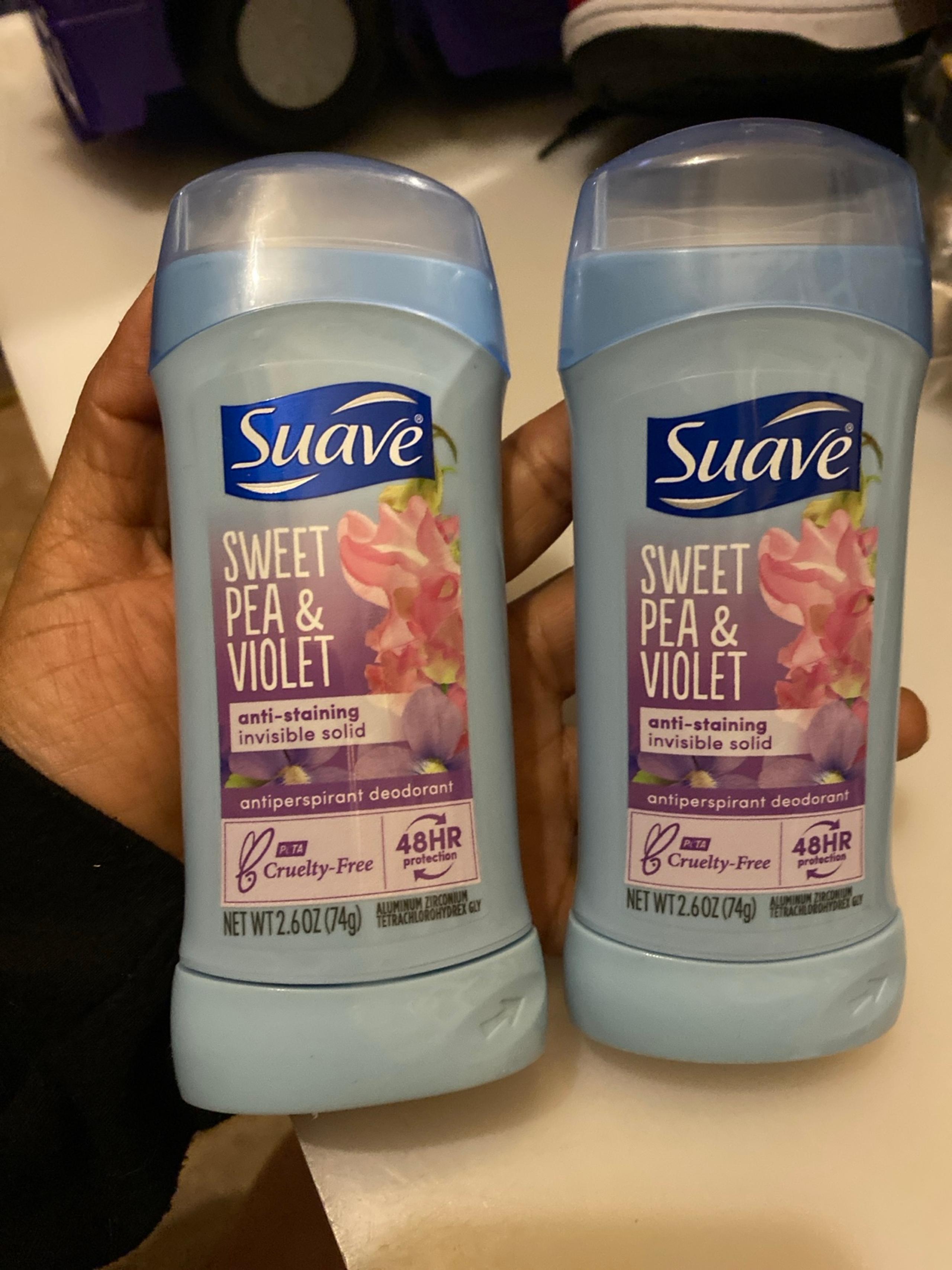 Lot of 2 Suave Sweet Pea & Violet Deodorants 2.6 oz Antiperspirant Deodorant