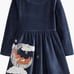 Mini Boden velour appliqué dress 3-4Y NWT