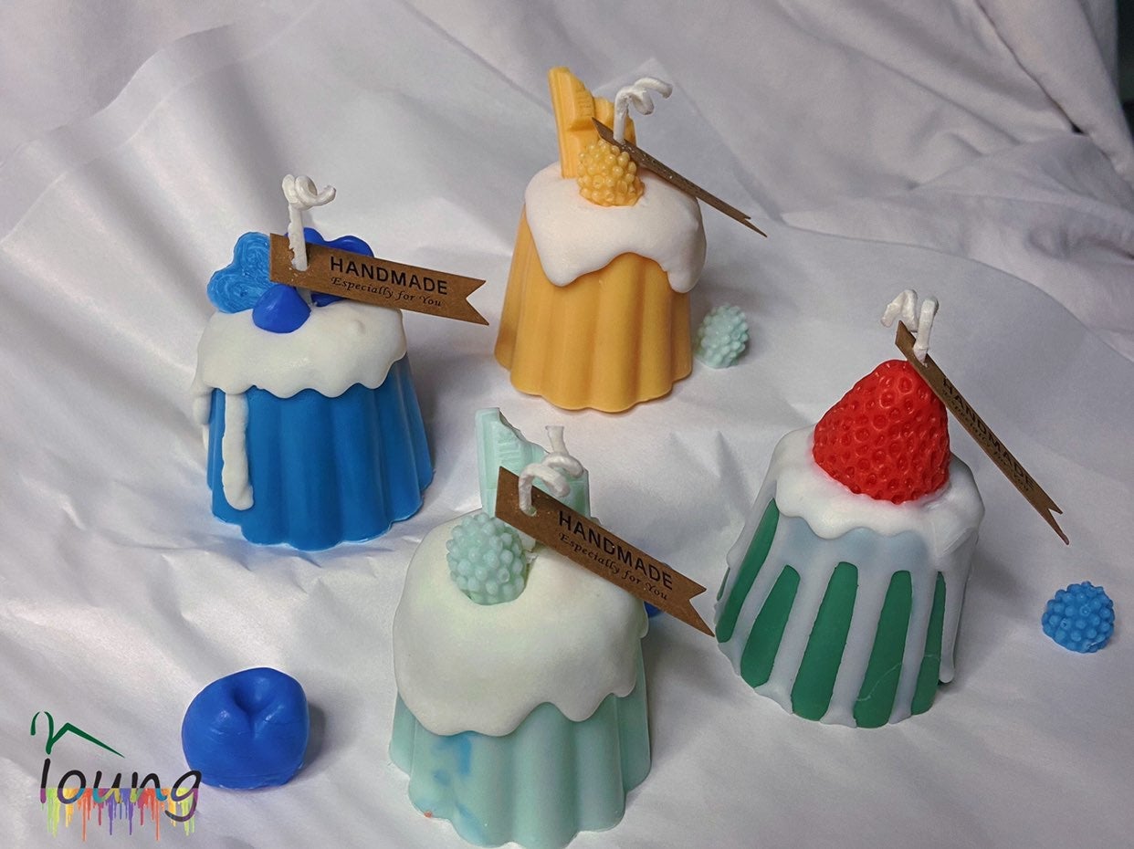 4 Handmade Pudding Candle
